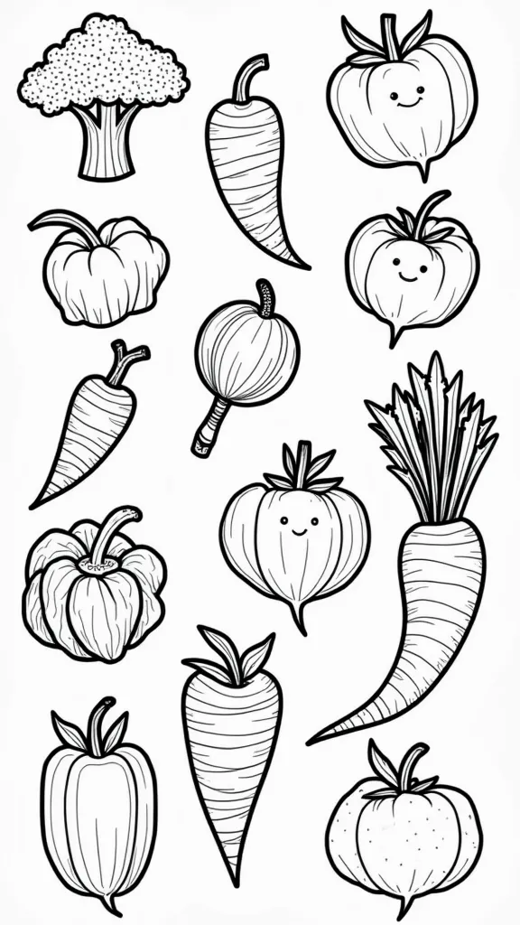 coloring pages vegetables